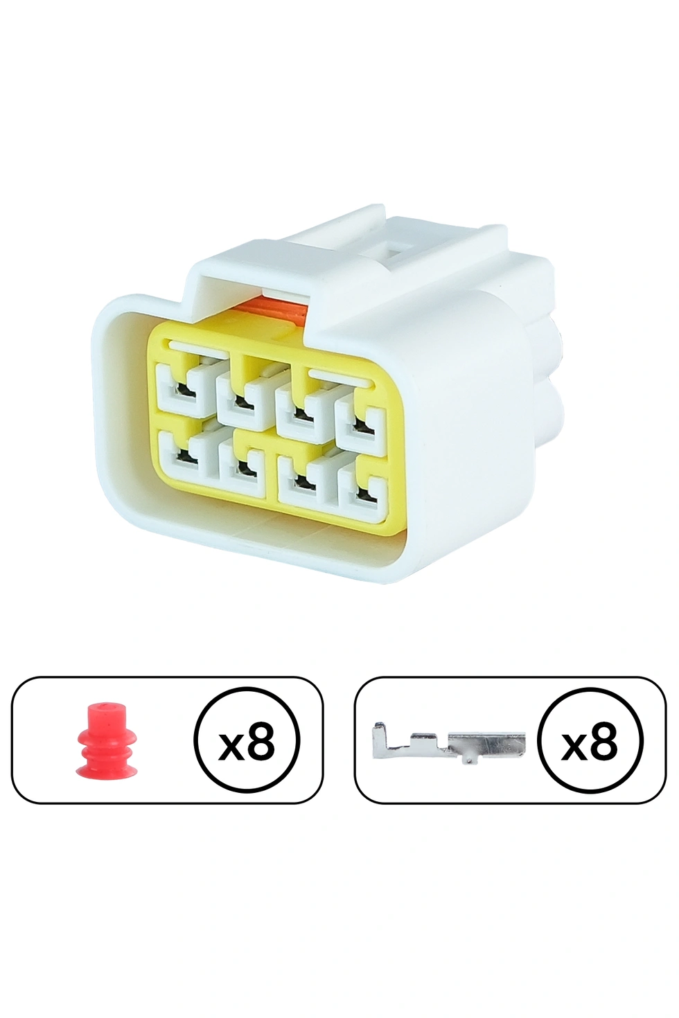 İş Makine Soketi Beyaz 8 Pin Kablosuz