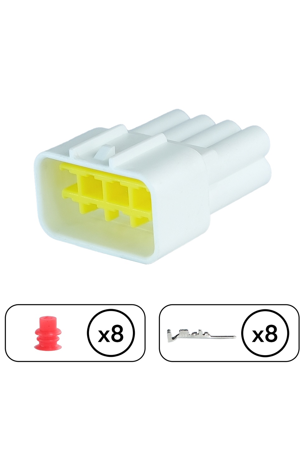 İş Makine Soketi Beyaz Dişi 8 Pin Kablosuz