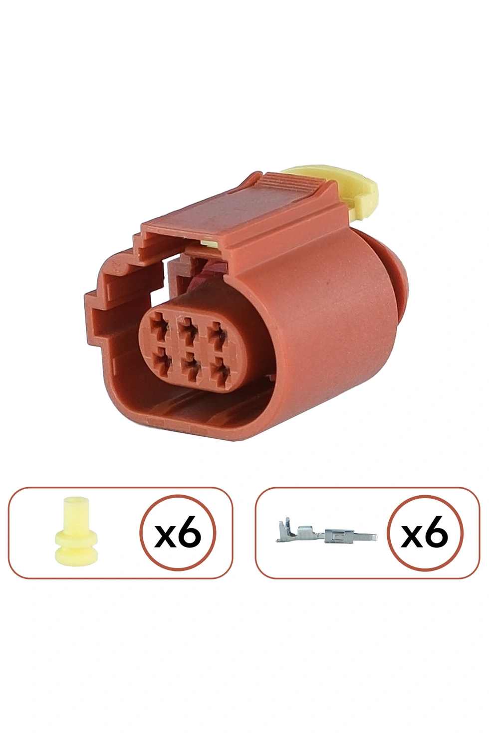 Volkswagen Hava Akışmetre Soketi Kahverengi 6 Pin