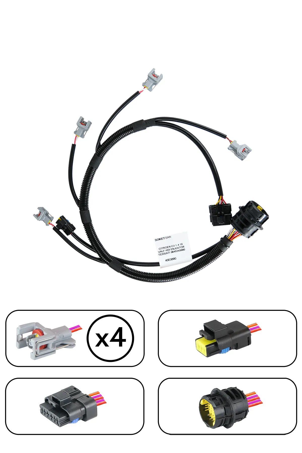【おだんご】 1365、1394、①、③ Soketsan Citroen C3 enjektör tesisatı 4003880-1 - Soketsan